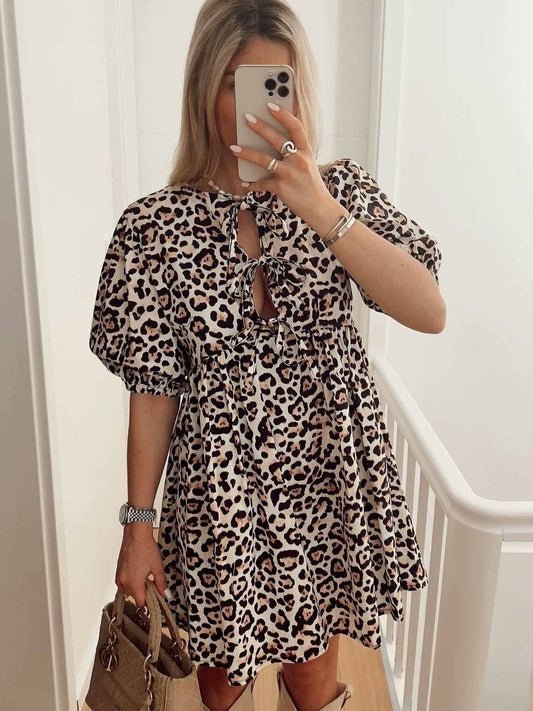Cheetah Bow Tie Front Dress