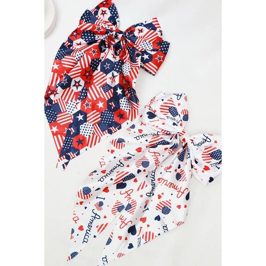 Jumbo Patriotic Hair Satin Bow