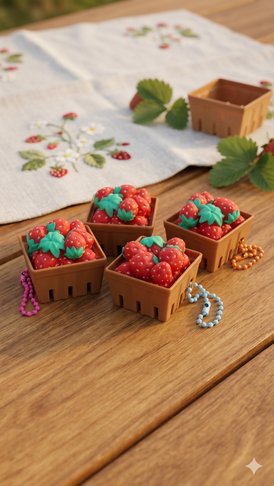 Strawberry Basket – Pressable Fidget Keychain